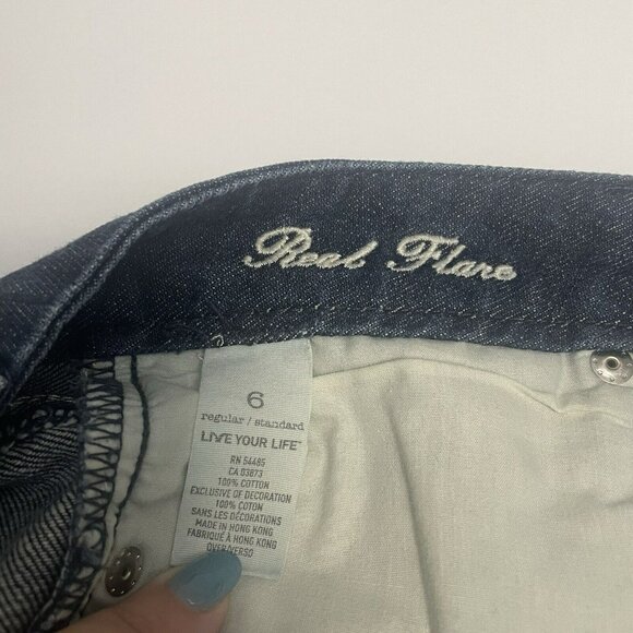 American Eagle AE Denim Jeans Blue Real Flare Size 6 Regular - Picture 8 of 9